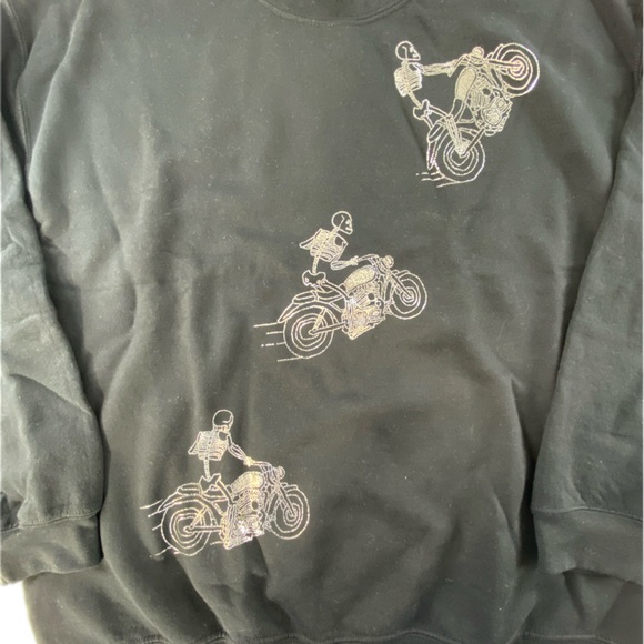 Project Social T Skeleton Motorcycle Sweatshirt - Picture 3 of 8